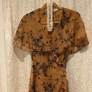 Vintage floral wrap dress- Petite